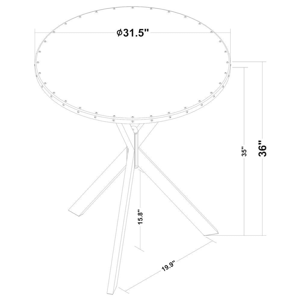 Silver and Sandy Black Round Bar Table