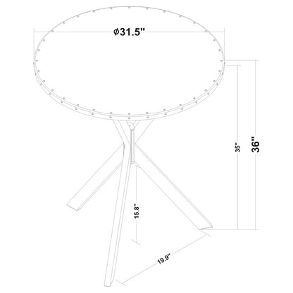Silver and Sandy Black Round Bar Table