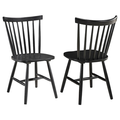Black Tapered Leg Side Chair (Set of 2)