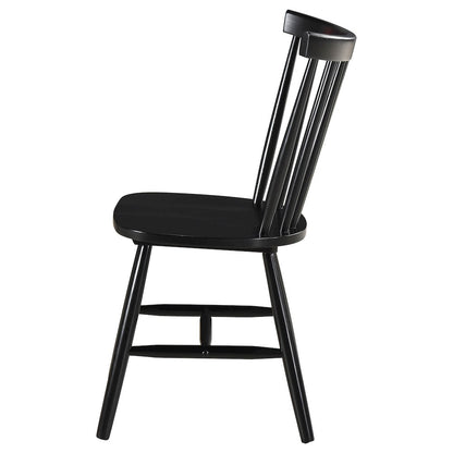 Black Tapered Leg Side Chair (Set of 2)