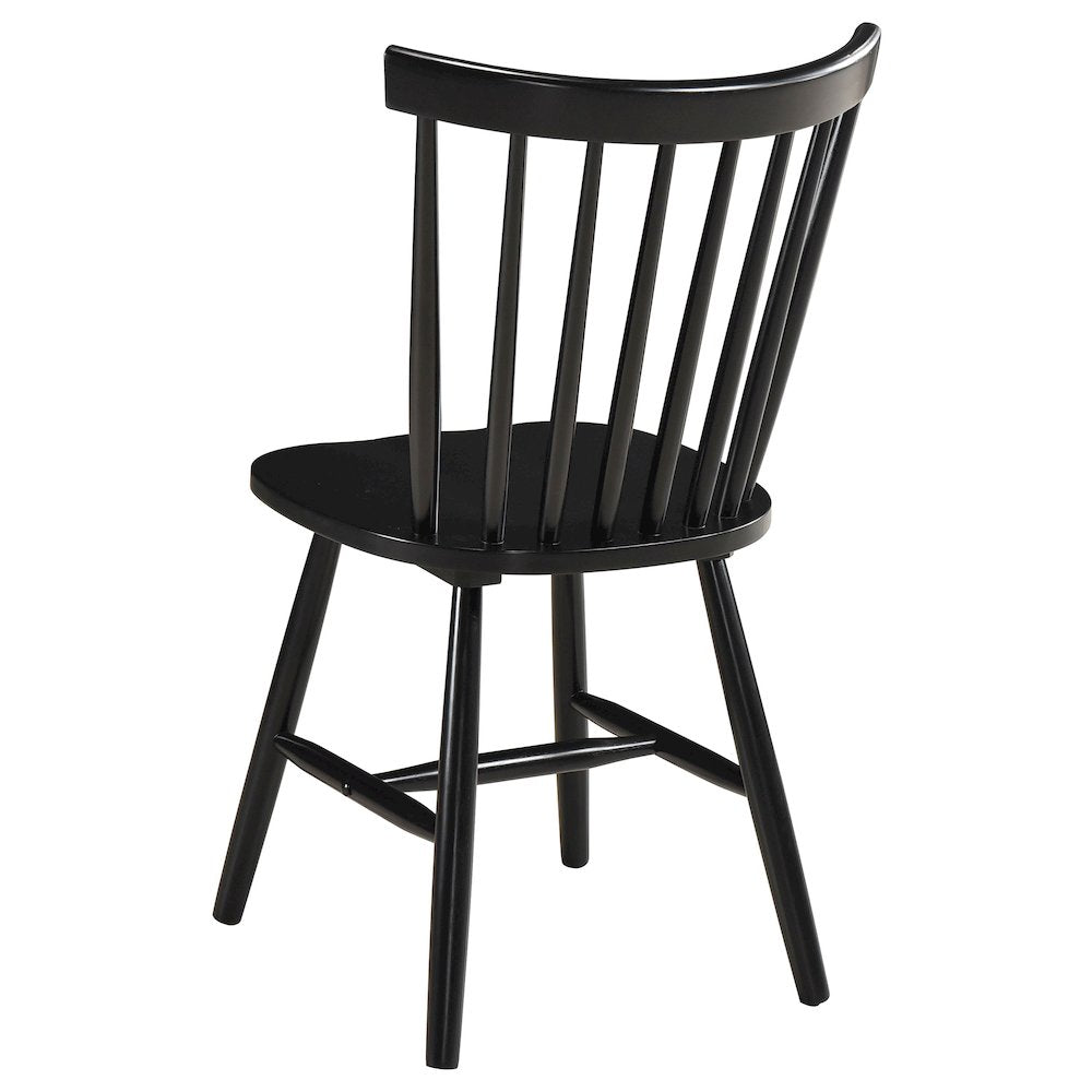 Black Tapered Leg Side Chair (Set of 2)