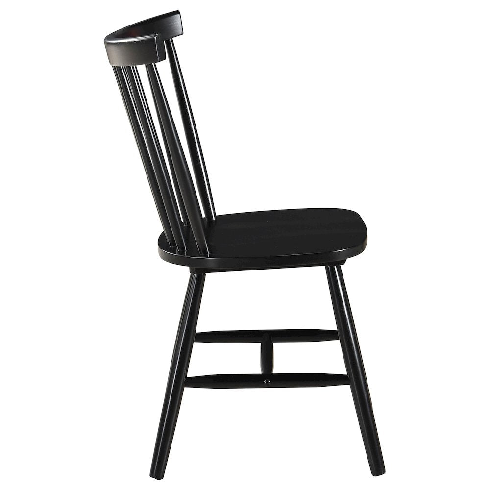 Black Tapered Leg Side Chair (Set of 2)
