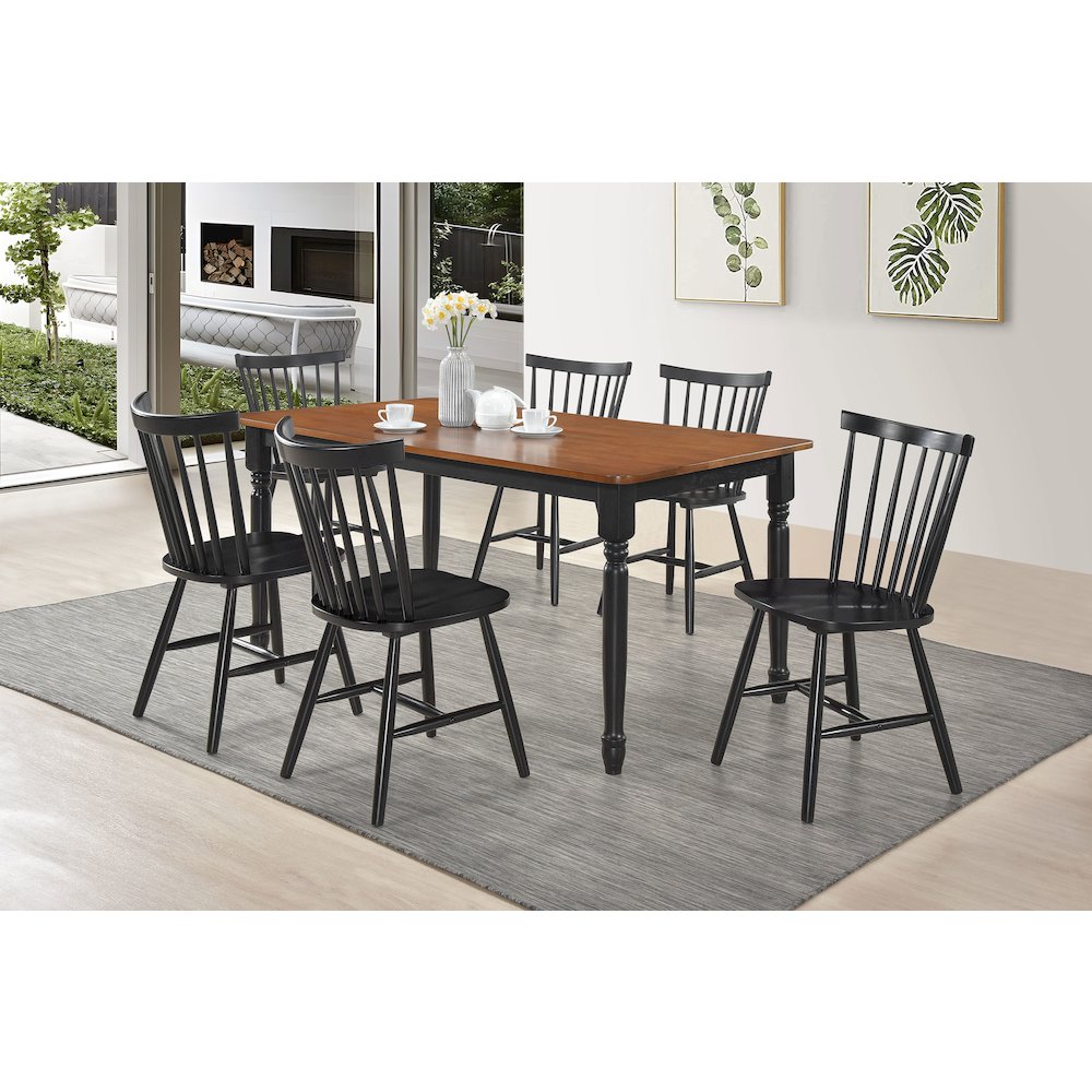 Black Tapered Leg Side Chair (Set of 2)