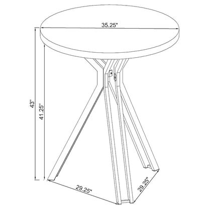 Dark Oak and Chrome Round Wood Top Bar Table