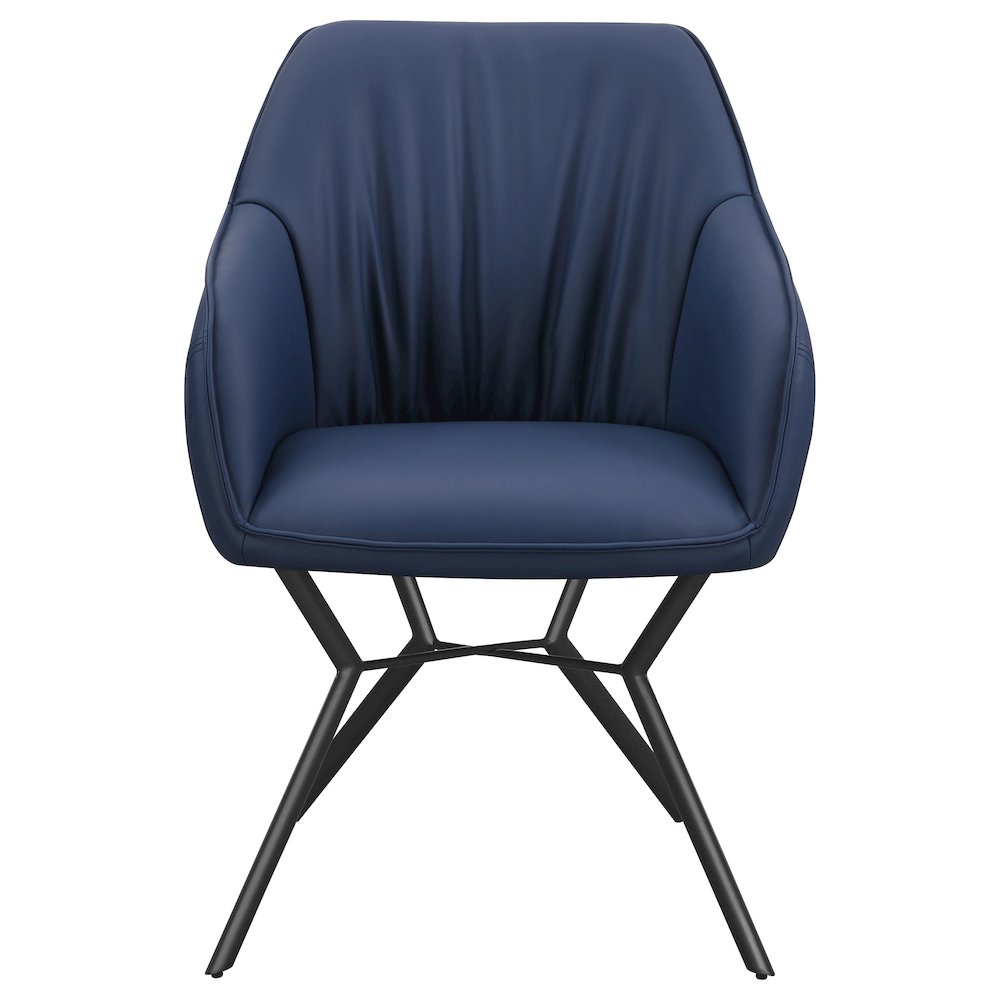 Blue and Gunmetal Upholstered Dining Chairs (Set of 2)