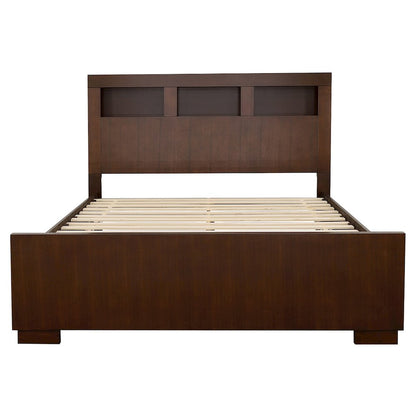 Cappuccino Bed with Bookcase Headboard