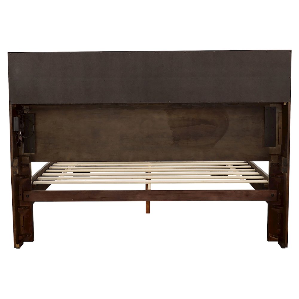 Cappuccino Bed with Bookcase Headboard