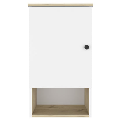 1-Shelf Medicine Cabinet Light Oak and White