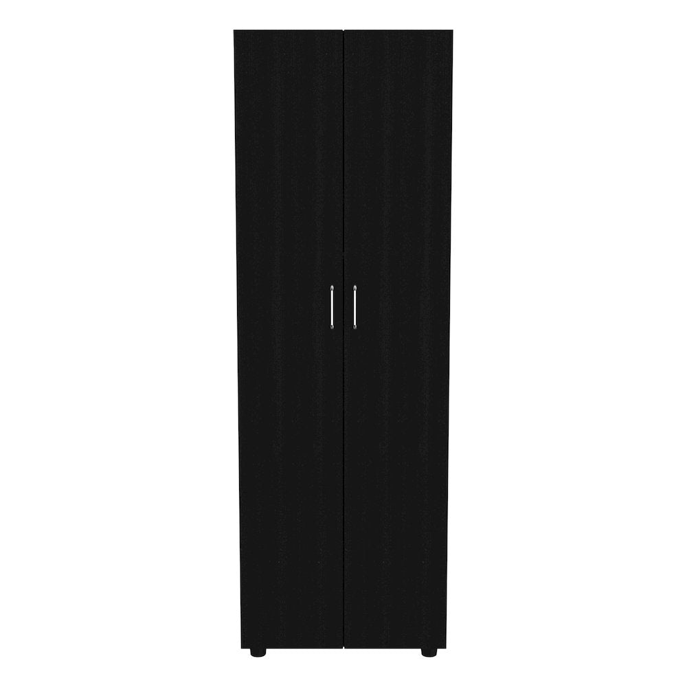 2-Shelf Rectangle Armoire Black Wengue