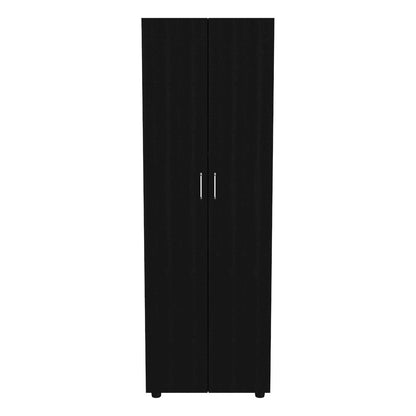 2-Shelf Rectangle Armoire Black Wengue