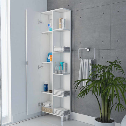5-Shelf Linen Cabinet White