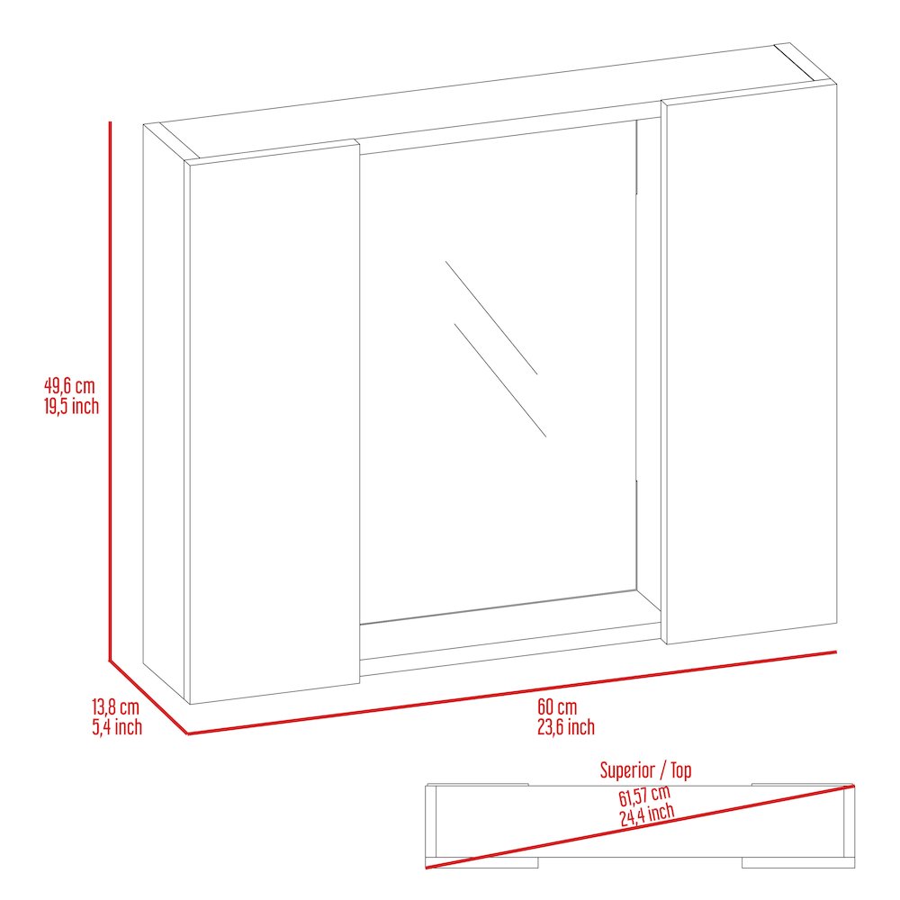 1-Drawer Medicine Cabinet Light Grey