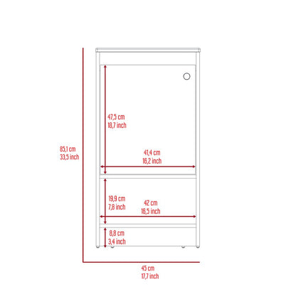 1-Shelf Freestanding Vanity Cabinet White