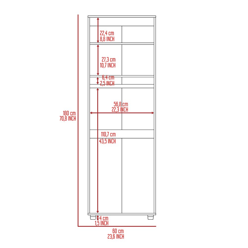 2-Shelf Rectangle Armoire Black Wengue