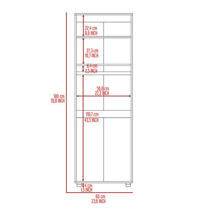 2-Shelf Rectangle Armoire Black Wengue