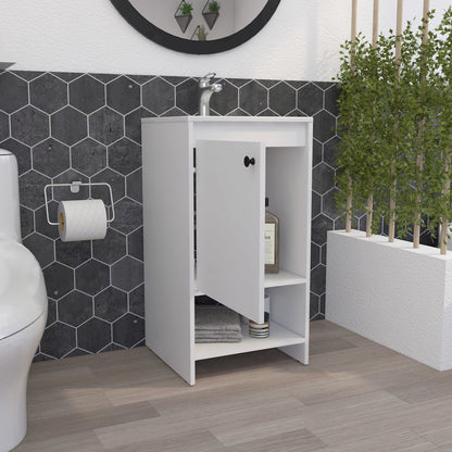 1-Shelf Freestanding Vanity Cabinet White