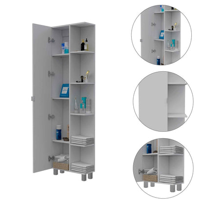 5-Shelf Linen Cabinet White