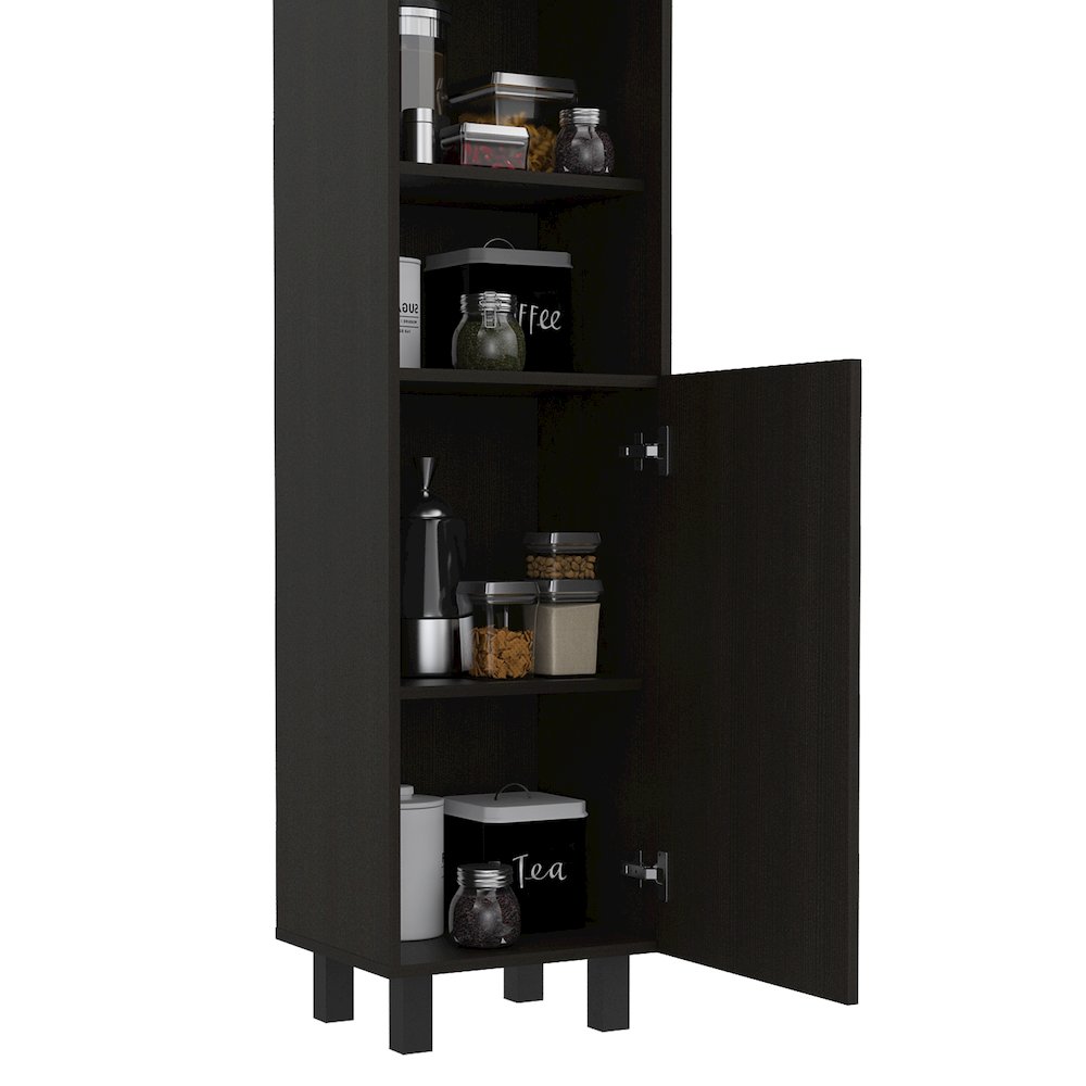 2-Shelf Rectangle Pantry Cabinet Black Wengue