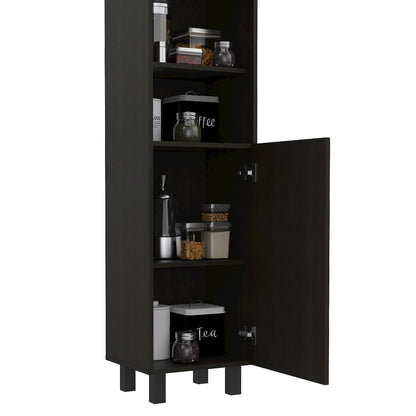 2-Shelf Rectangle Pantry Cabinet Black Wengue