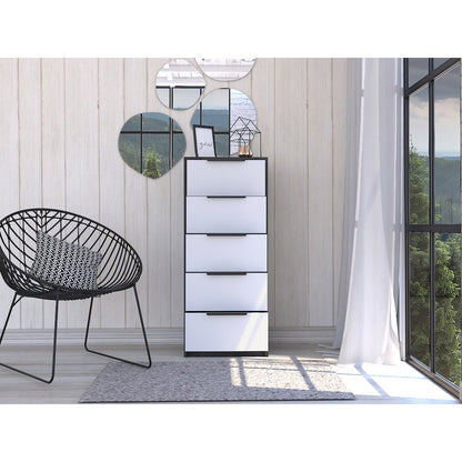 5-Drawer Rectangle Dresser White