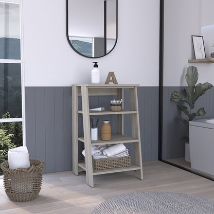 4-Shelf Linen Cabinet Light Grey