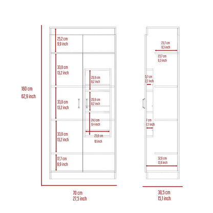 5-Shelf Pantry Cabinet White