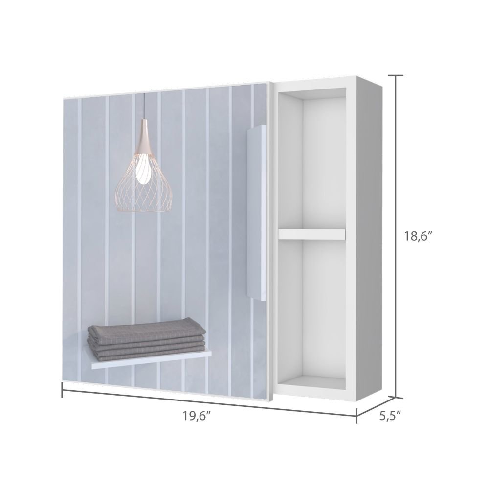 2-Shelf Medicine Cabinet with Mirror White