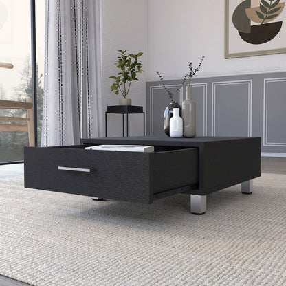 1-Drawer Rectangle Coffee Table Black Wengue