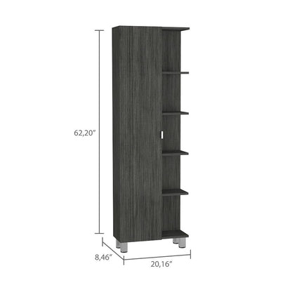 5-Shelf Linen Cabinet Smokey Oak