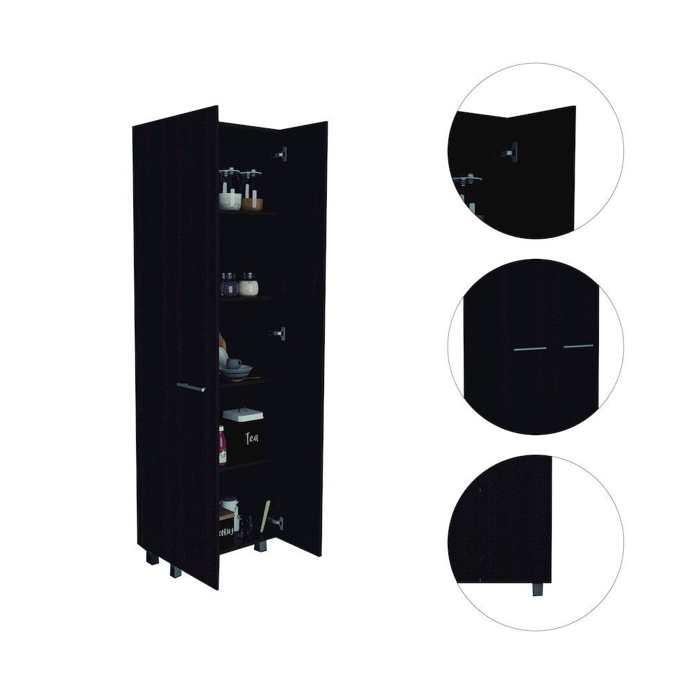 Rectangle Pantry Cabinet Black Wengue