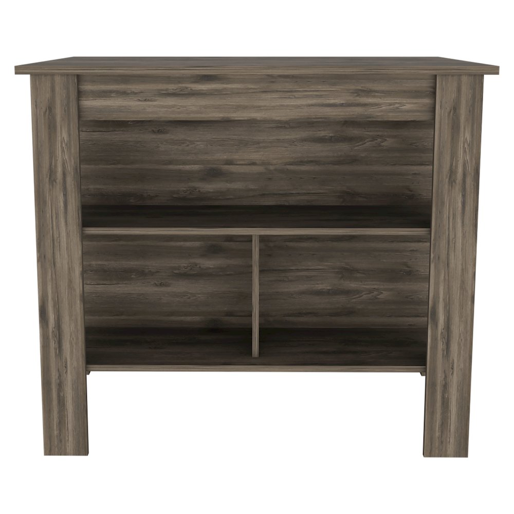 3-Shelf Kitchen Island Dark Brown