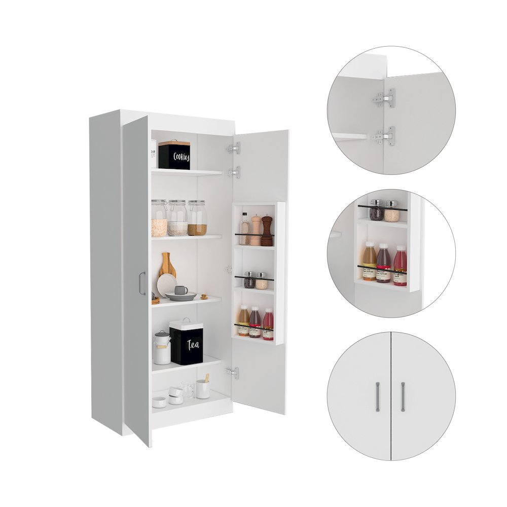 5-Shelf Pantry Cabinet White
