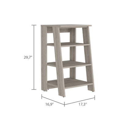 4-Shelf Linen Cabinet Light Grey
