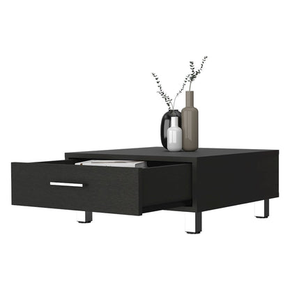 1-Drawer Rectangle Coffee Table Black Wengue