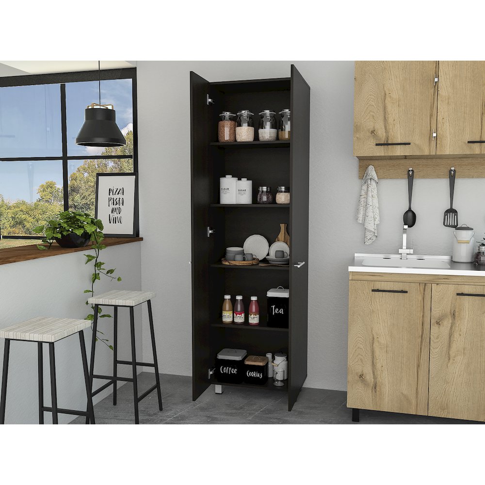 Rectangle Pantry Cabinet Black Wengue