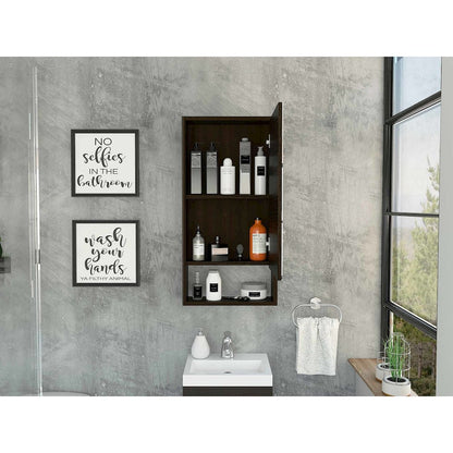 Rectangle Medicine Cabinet with Mirror Black Wengue