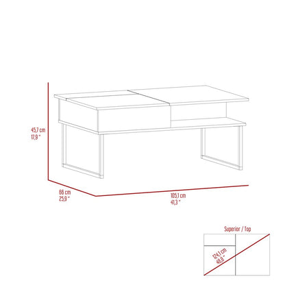 1-Shelf Lift Top Coffee Table Carbon Espresso and Onyx