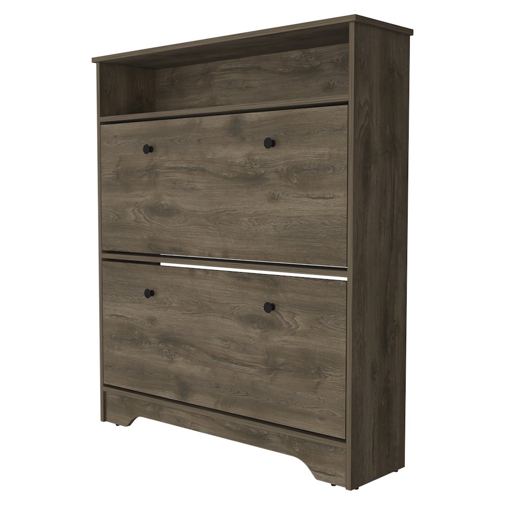 2-Shelf Shoe Rack Dark Brown