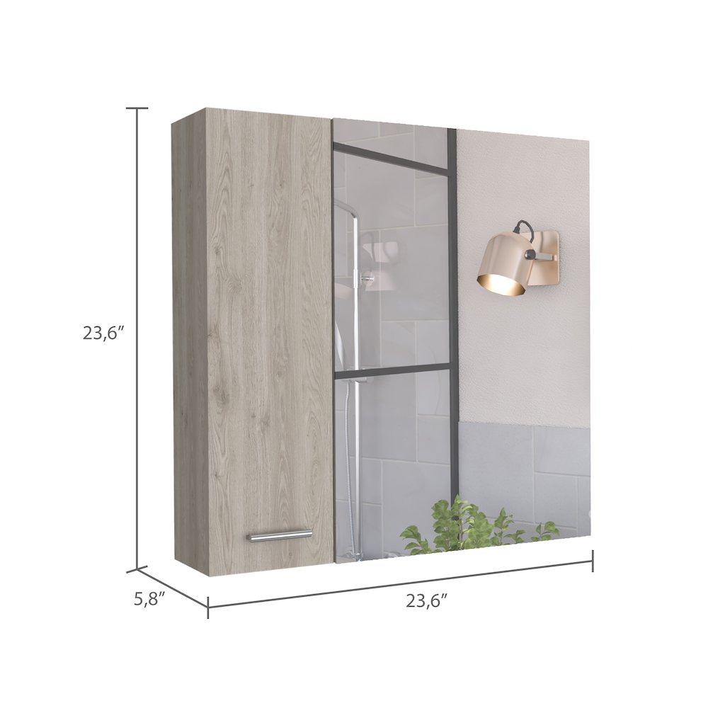4-Shelf Medicine Cabinet Light Grey