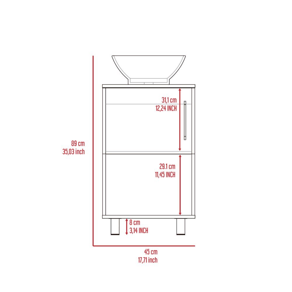 1-Shelf Single Bathroom Vanity Black Wengue