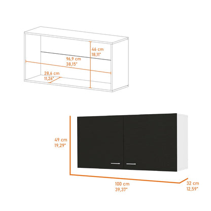 Rectangle 2-Door Wall Cabinet Carbon Espresso