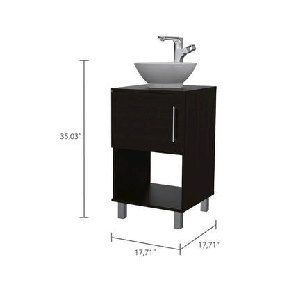 1-Shelf Single Bathroom Vanity Black Wengue