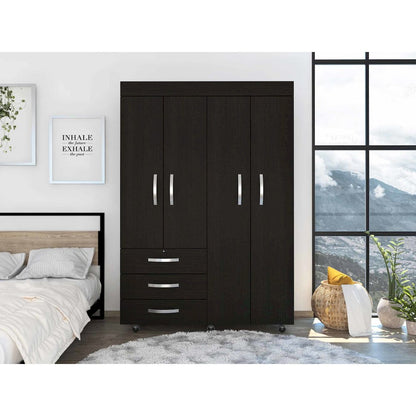 3-Drawer Armoire Black Wengue