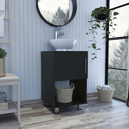 1-Shelf Single Bathroom Vanity Black Wengue
