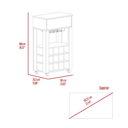 1-Drawer 12-Bottle Wine Cabinet Carbon Espresso