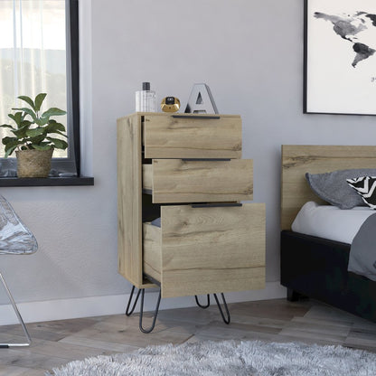 3-Drawer Rectangle Dresser Light Oak