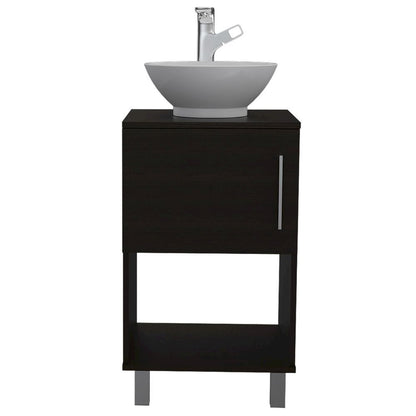 1-Shelf Single Bathroom Vanity Black Wengue