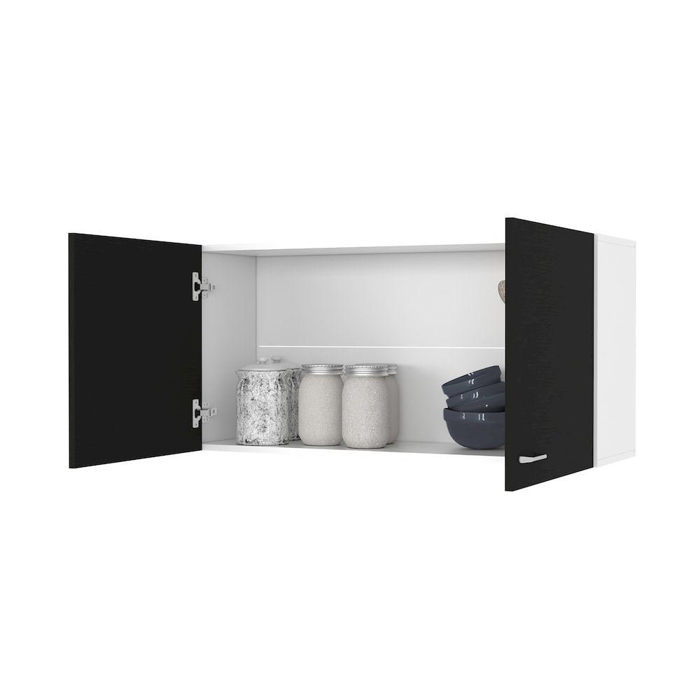 Rectangle 2-Door Wall Cabinet Carbon Espresso