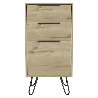 3-Drawer Rectangle Dresser Light Oak