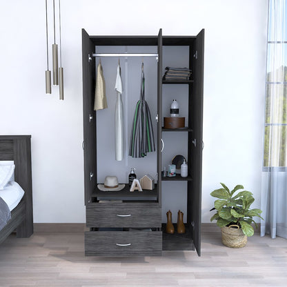 2-Drawer 3-Door Armoire Smokey Oak